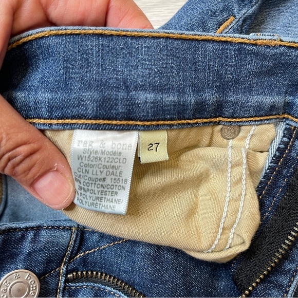Rag & Bone Ankle Skinny Medium Wash Raw Hem Jeans Women’s size 27 - Picture 7 of 14